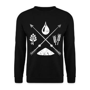Bier Genuss Hopfen Alkohol Geschenkidee - Unisex Pullover - Schwarz - Vorne - Alina (178cm) & Michal (187cm)