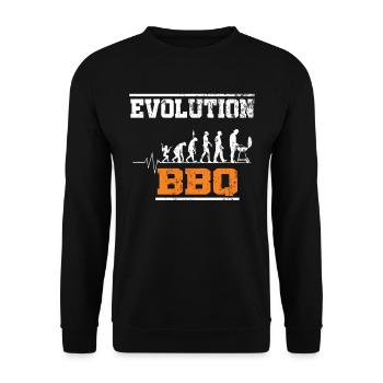 Evolution Grillen Herzschlag - Unisex Pullover - Schwarz - Vorne - Alina (178cm) & Michal (187cm)