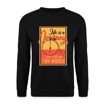 Mountain Bike Fahrrad Drahtesel Sport Geschenk - Unisex Pullover - Schwarz - Vorne - Alina (178cm) & Michal (187cm)