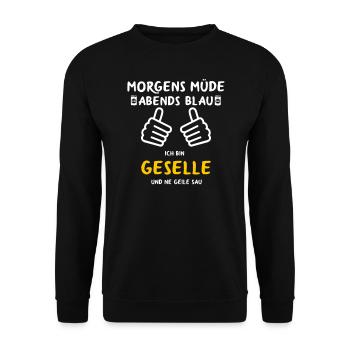 Geselle Facharbeiter Azubi Prüfung Geschenk Lustig - Unisex Pullover - Schwarz - Vorne - Alina (178cm) & Michal (187cm)