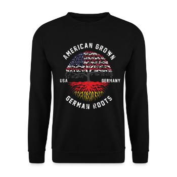 America USA tree Germany - Unisex Sweatshirt - black - Front - Alina (178cm) & Michal (187cm)
