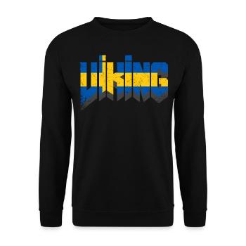 Wikinger - Schwedische Flagge - Unisex Pullover - Schwarz - Vorne - Alina (178cm) & Michal (187cm)