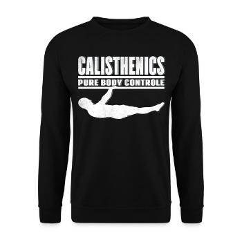 Calisthenics Street Workout Front Leaver - Unisex Sweatshirt - black - Front - Alina (178cm) & Michal (187cm)