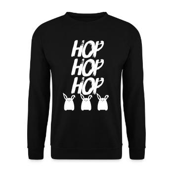 Hop Hop Hop Bunny Rabbit Gift - Unisex Sweatshirt - black - Front - Alina (178cm) & Michal (187cm)