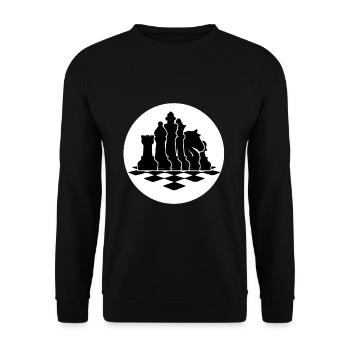 Chess chessboard strategy tactic gift - Unisex Sweatshirt - black - Front - Alina (178cm) & Michal (187cm)