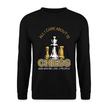 Chess chessboard strategy tactic gift - Unisex Sweatshirt - black - Front - Alina (178cm) & Michal (187cm)