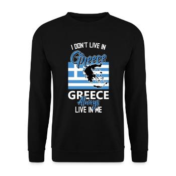 Griechenland griechische Flagge - Unisex Pullover - Schwarz - Vorne - Alina (178cm) & Michal (187cm)