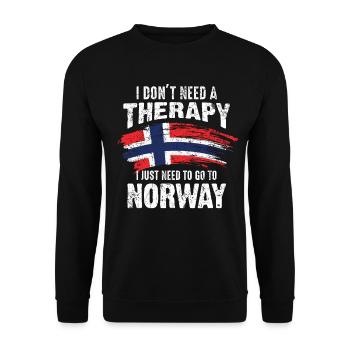 Cadeau de voyage de vacances de thérapie de pays de Norvège - Sweat-shirt Unisexe - noir - Devant - Alina (178cm) & Michal (187cm)