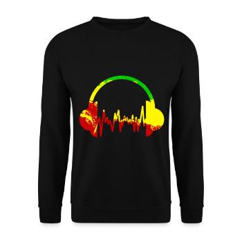 Cadeau de casque Reggae Music Africa Rasta - Sweat-shirt Unisexe - noir - Devant - Alina (178cm) & Michal (187cm)