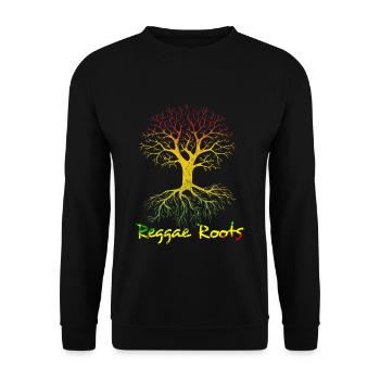 Reggae Wurzeln - Unisex Pullover - Schwarz - Vorne - Alina (178cm) & Michal (187cm)