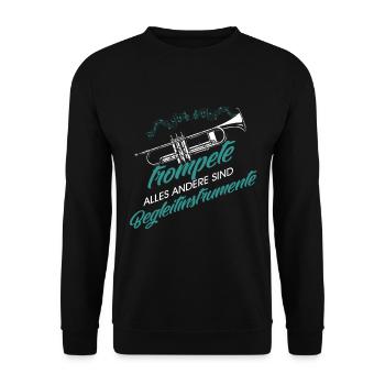 Trumpet instrument - Unisex Sweatshirt - black - Front - Alina (178cm) & Michal (187cm)