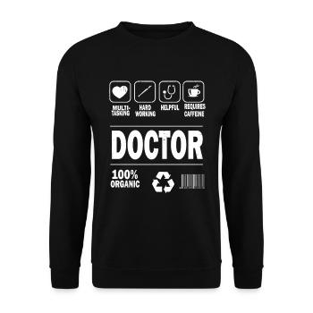 Arzt Doktor Medizin Chirurg Mediziner Geschenk - Unisex Pullover - Schwarz - Vorne - Alina (178cm) & Michal (187cm)