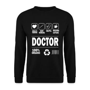 Doctor Doctor Medicine Surgeon Physician Gift - Unisex Sweatshirt - black - Front - Alina (178cm) & Michal (187cm)