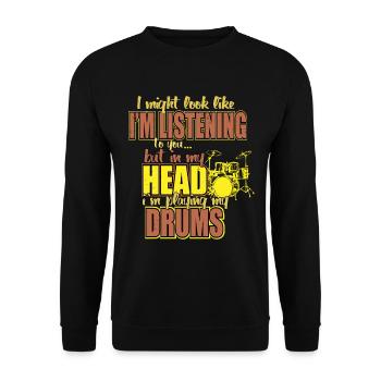Drummer Musician instrument Cool gift - Unisex Sweatshirt - black - Front - Alina (178cm) & Michal (187cm)