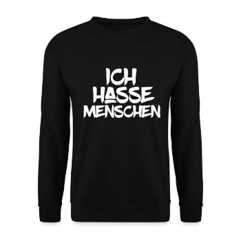 I hate people - Unisex Sweatshirt - black - Front - Alina (178cm) & Michal (187cm)