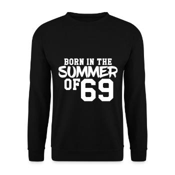 Né à l'été 69 - Sweat-shirt Unisexe - noir - Devant - Alina (178cm) & Michal (187cm)