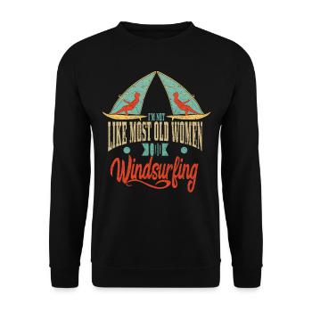 Windsurfer women windsurfer windsurfing - Unisex Sweatshirt - black - Front - Alina (178cm) & Michal (187cm)