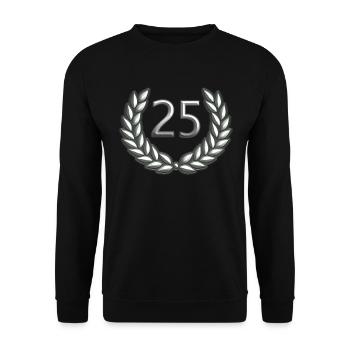 Mariage Mariage argent 25 ans avec couronne de laurier - Sweat-shirt Unisexe - noir - Devant - Alina (178cm) & Michal (187cm)