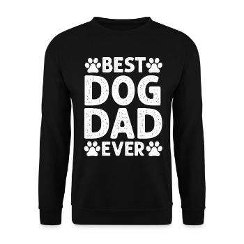 Best Dog Dad Ever | Vatertag Vatertagsgeschenk - Unisex Pullover - Schwarz - Vorne - Alina (178cm) & Michal (187cm)