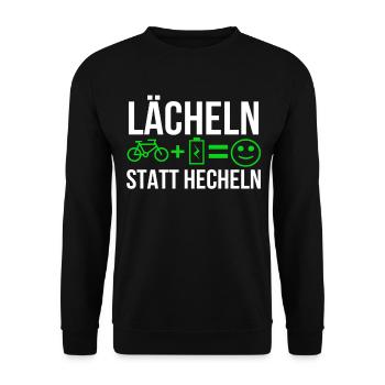 E bike - Unisex Sweatshirt - black - Front - Alina (178cm) & Michal (187cm)