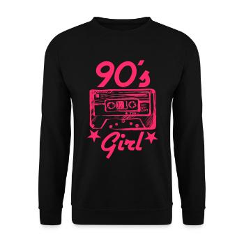 90s 90s Girl Retro 90s party - Sweat-shirt Unisexe - noir - Devant - Alina (178cm) & Michal (187cm)
