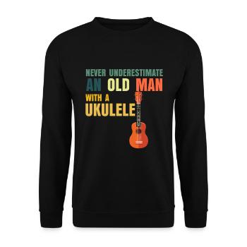 Ukulele Papa Opa - Unisex Pullover - Schwarz - Vorne - Alina (178cm) & Michal (187cm)
