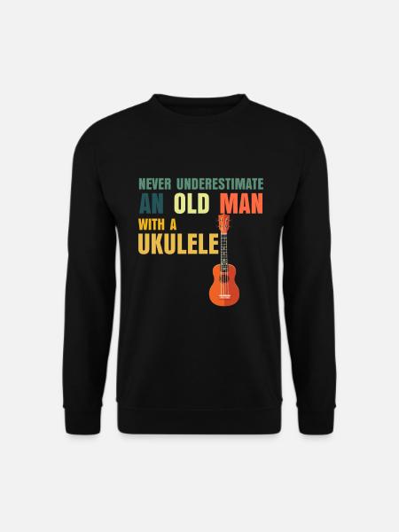 Ukulele daddy grandpa - Unisex Sweatshirt - black