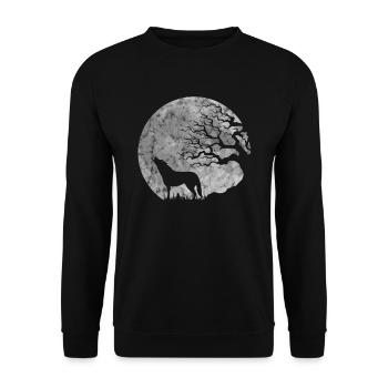 La pleine lune pleurant mystique loup-garou Fantasy - Sweat-shirt Unisexe - noir - Devant - Alina (178cm) & Michal (187cm)