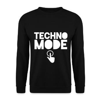 Techno Techno party House Elektro Raver Raven - Unisex Pullover - Schwarz - Vorne - Alina (178cm) & Michal (187cm)