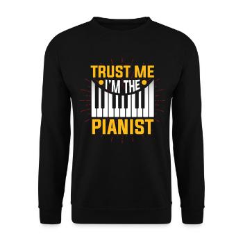 Klavier Pianist - Unisex Pullover - Schwarz - Vorne - Alina (178cm) & Michal (187cm)