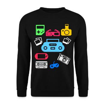 90s 90s party 90s fashion 90s outfit - Unisex Sweatshirt - black - Front - Alina (178cm) & Michal (187cm)