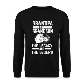 Grandpa Grandson Legend - Unisex Sweatshirt - black - Front - Alina (178cm) & Michal (187cm)