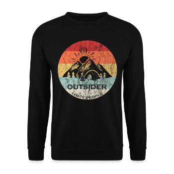 CAMPING I HATE PEOPLE Idée cadeau - Sweat-shirt Unisexe - noir - Devant - Alina (178cm) & Michal (187cm)