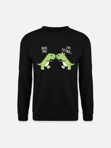Dinosaurier lustige Party TRex kurze Arme Dino TRex - Unisex Pullover - Schwarz