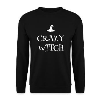 Halloween Witch Crazy Witch Gift Idea - Unisex Sweatshirt - black - Front - Alina (178cm) & Michal (187cm)