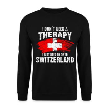 Thérapie vacances drapeau Suisse cadeau - Sweat-shirt Unisexe - noir - Devant - Alina (178cm) & Michal (187cm)
