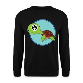 Schildkröte süße Baby Tiere - Unisex Pullover - Schwarz - Vorne - Alina (178cm) & Michal (187cm)