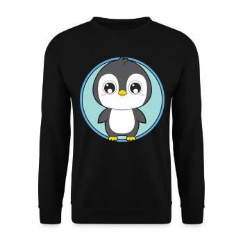Penguin cute animals for kids - Unisex Sweatshirt - black - Front - Alina (178cm) & Michal (187cm)