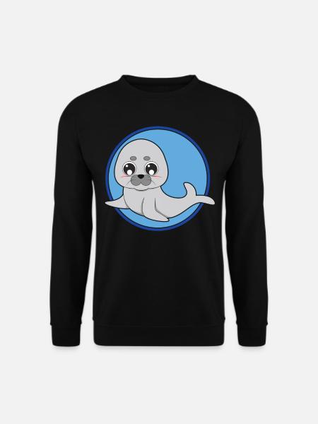 Seelöwe Robbe niedlich - Unisex Pullover - Schwarz
