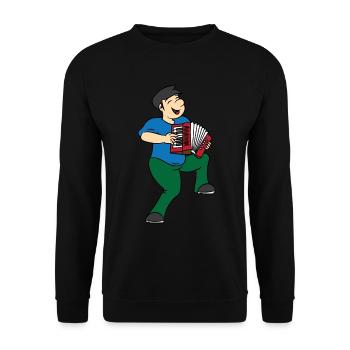 Akkordeon Akkordeonist T Shirt Geschenk Spielen - Unisex Pullover - Schwarz - Vorne - Alina (178cm) & Michal (187cm)