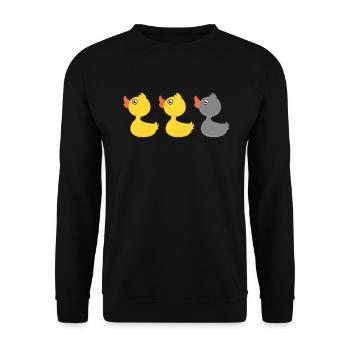 Canard canard canard gris - Sweat-shirt Unisexe - noir - Devant - Alina (178cm) & Michal (187cm)