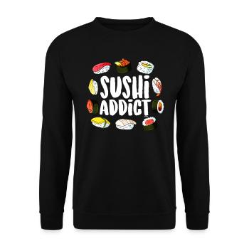 Sushi Addict Sushi amoureux des sushis - Sweat-shirt Unisexe - noir - Devant - Alina (178cm) & Michal (187cm)