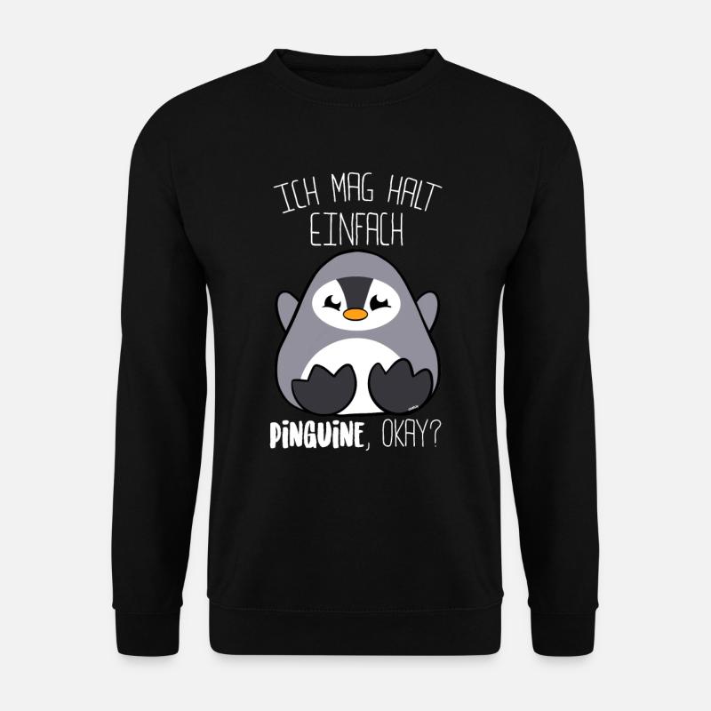 Pinguin Ich mag halt Pinguine Lustig - Unisex Pullover - Schwarz