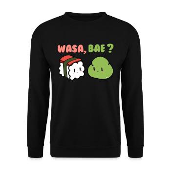 Wasa Bae Sushi Drôle Amoureux de la Cuisine Wasabi - Sweat-shirt Unisexe - noir - Devant - Alina (178cm) & Michal (187cm)