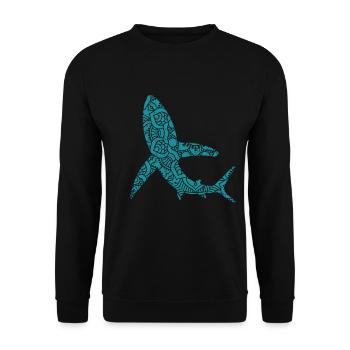 Haifisch - Unisex Pullover - Schwarz - Vorne - Alina (178cm) & Michal (187cm)