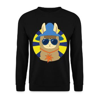 Lama gangster alpaka - Unisex Pullover - Schwarz - Vorne - Alina (178cm) & Michal (187cm)