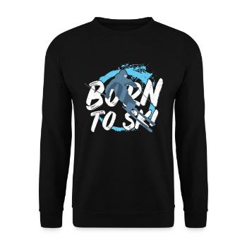 Born to Ski Skifahrer - Unisex Pullover - Schwarz - Vorne - Alina (178cm) & Michal (187cm)