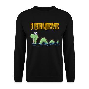 I Believe In Nessie Loch Ness - Unisex Pullover - Schwarz - Vorne - Alina (178cm) & Michal (187cm)