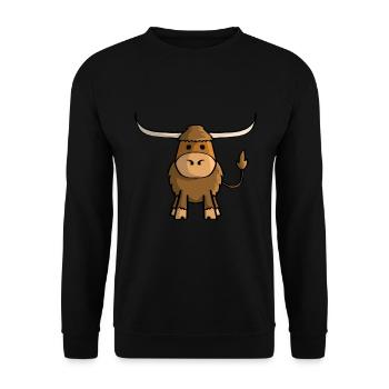 Bovin écossais des hautes terres - Sweat-shirt Unisexe - noir - Devant - Alina (178cm) & Michal (187cm)