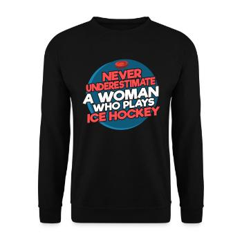 Ice hockey player ice hockey women - Unisex Sweatshirt - black - Front - Alina (178cm) & Michal (187cm)
